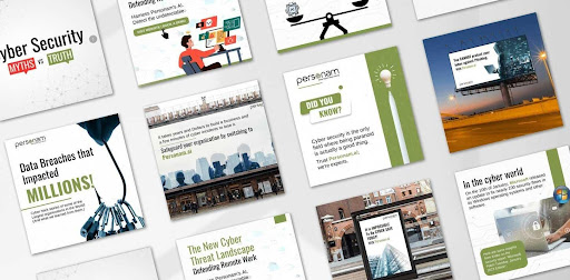 LinkedIn content examples showing cybersecurity thought leadership posts for Personam