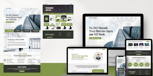 Personam website UI/UX design across desktop, tablet, and mobile devices