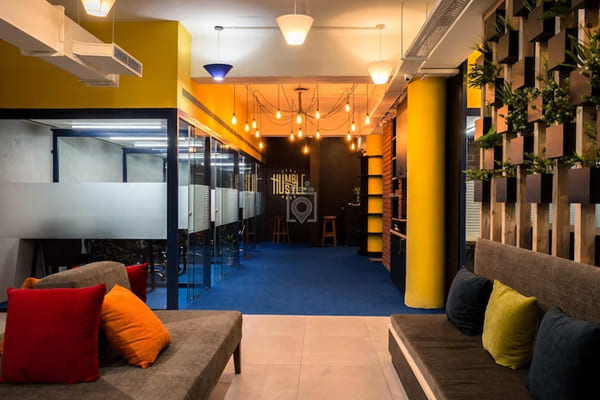 Lounge area at SpaceJam Coworking